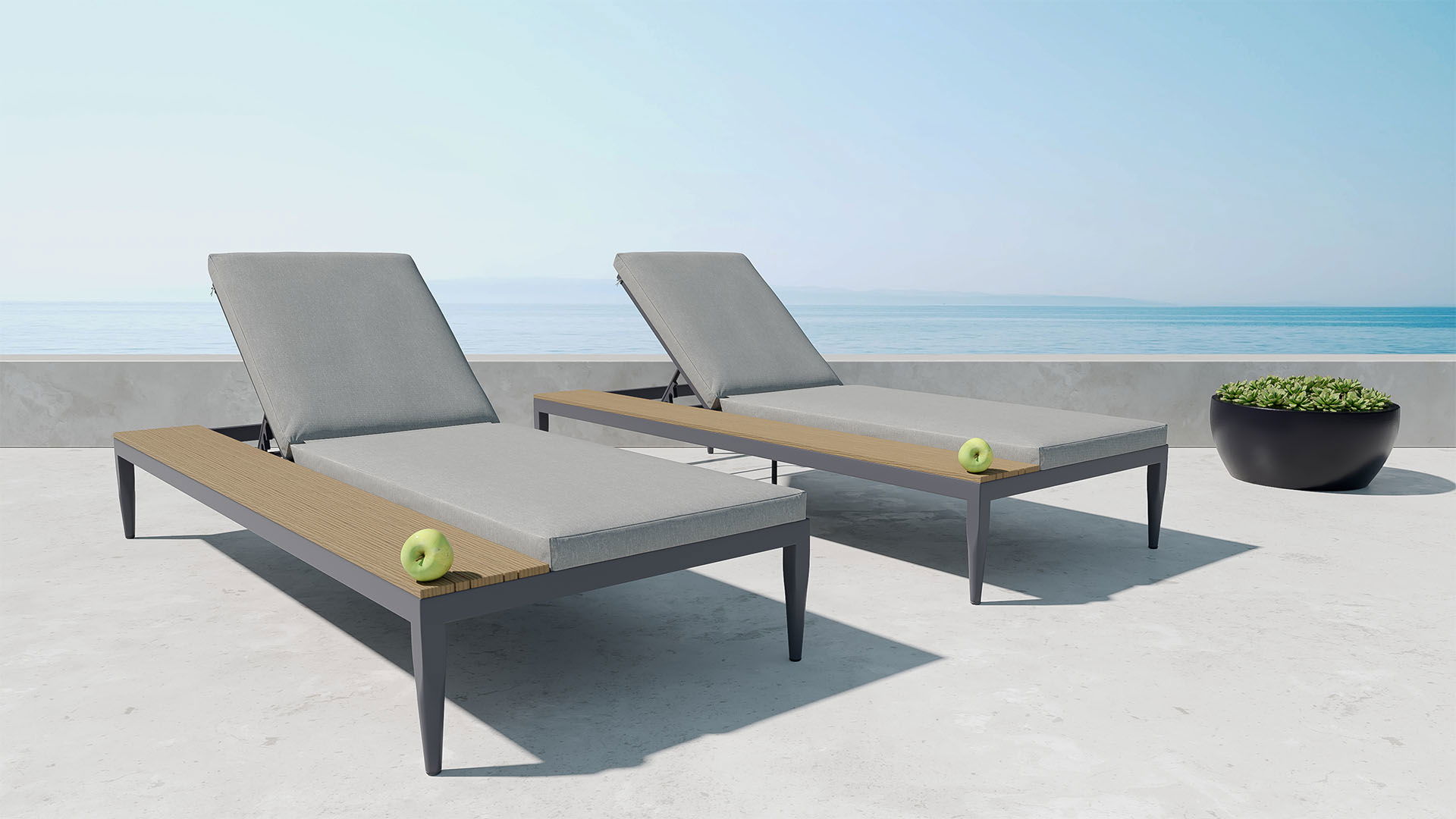 Silas Sun Lounger Set Compact (weiß)