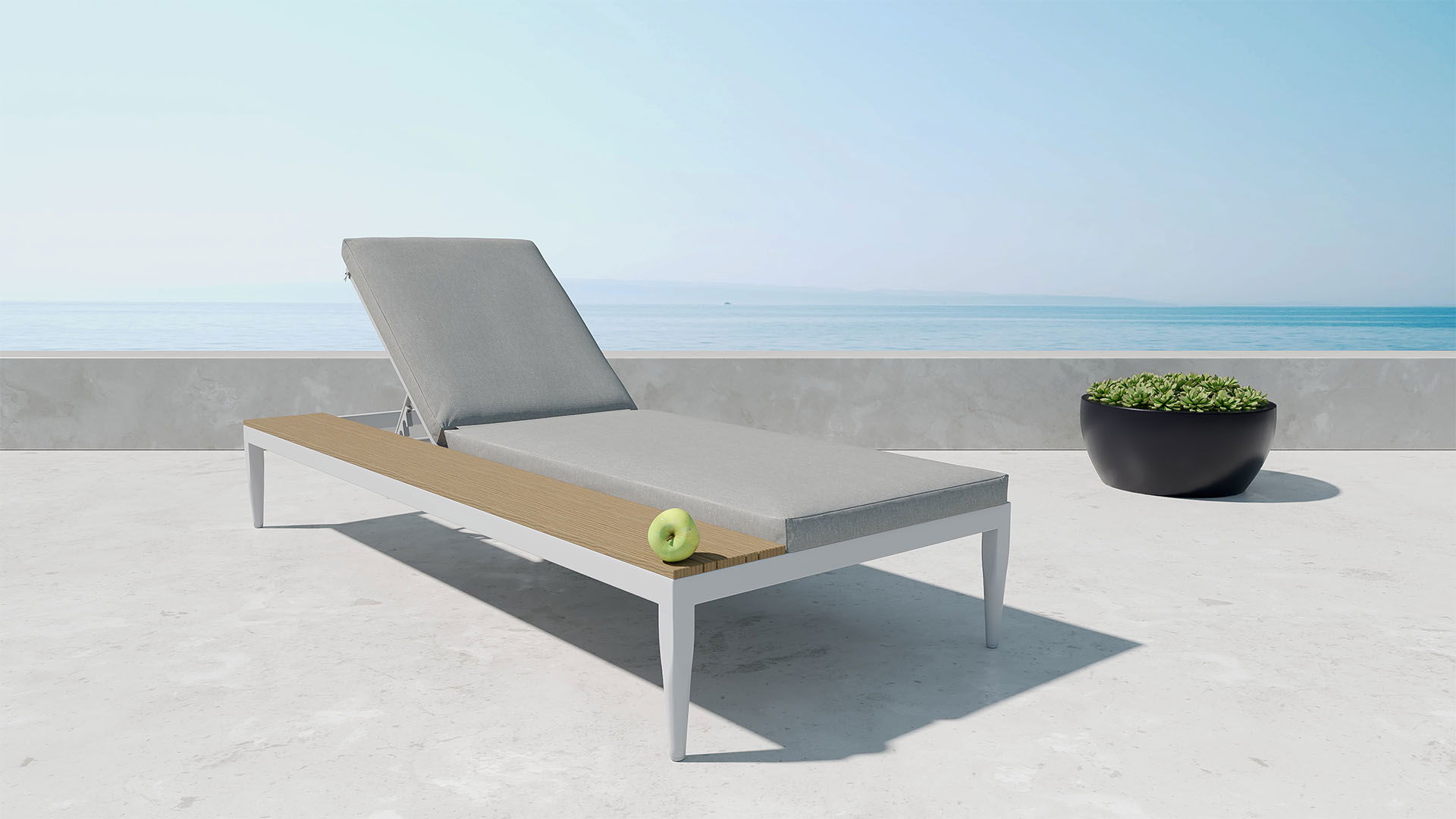 Silas Sun Lounger Compact (weiß)